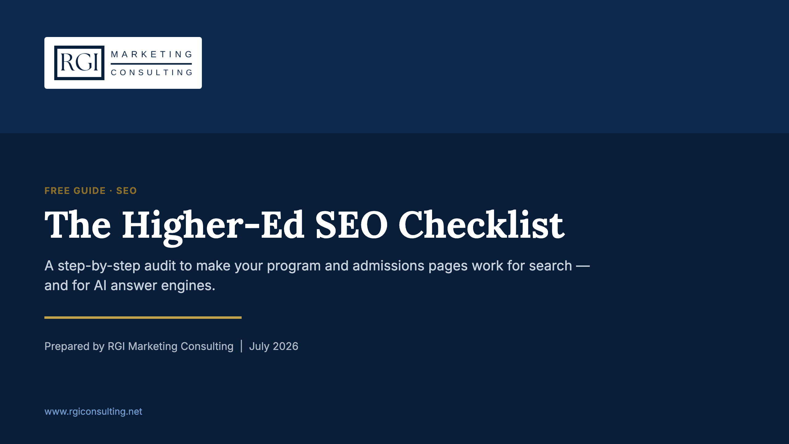 The Higher-Ed SEO Checklist — cover