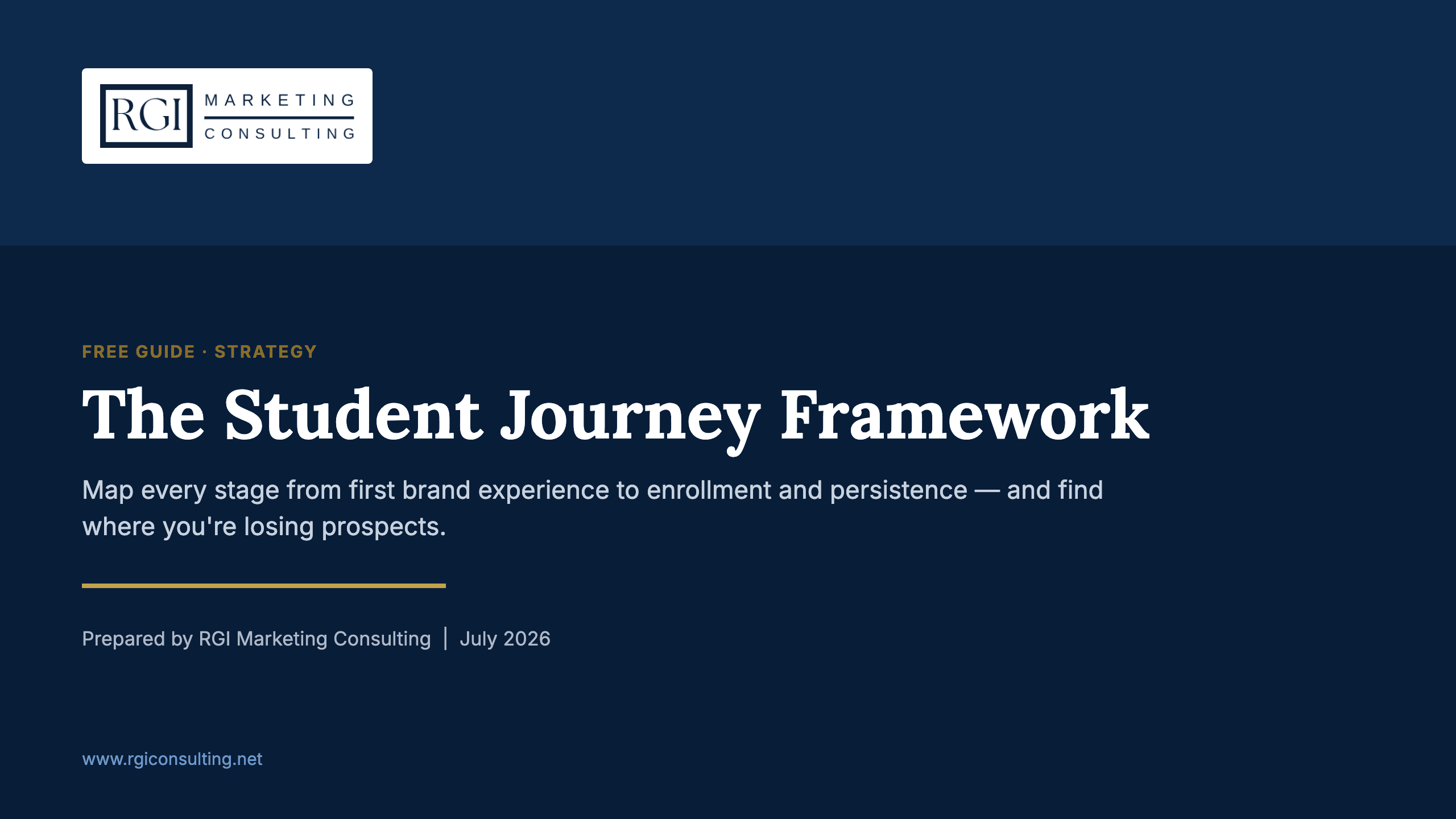 The Student Journey Framework — cover